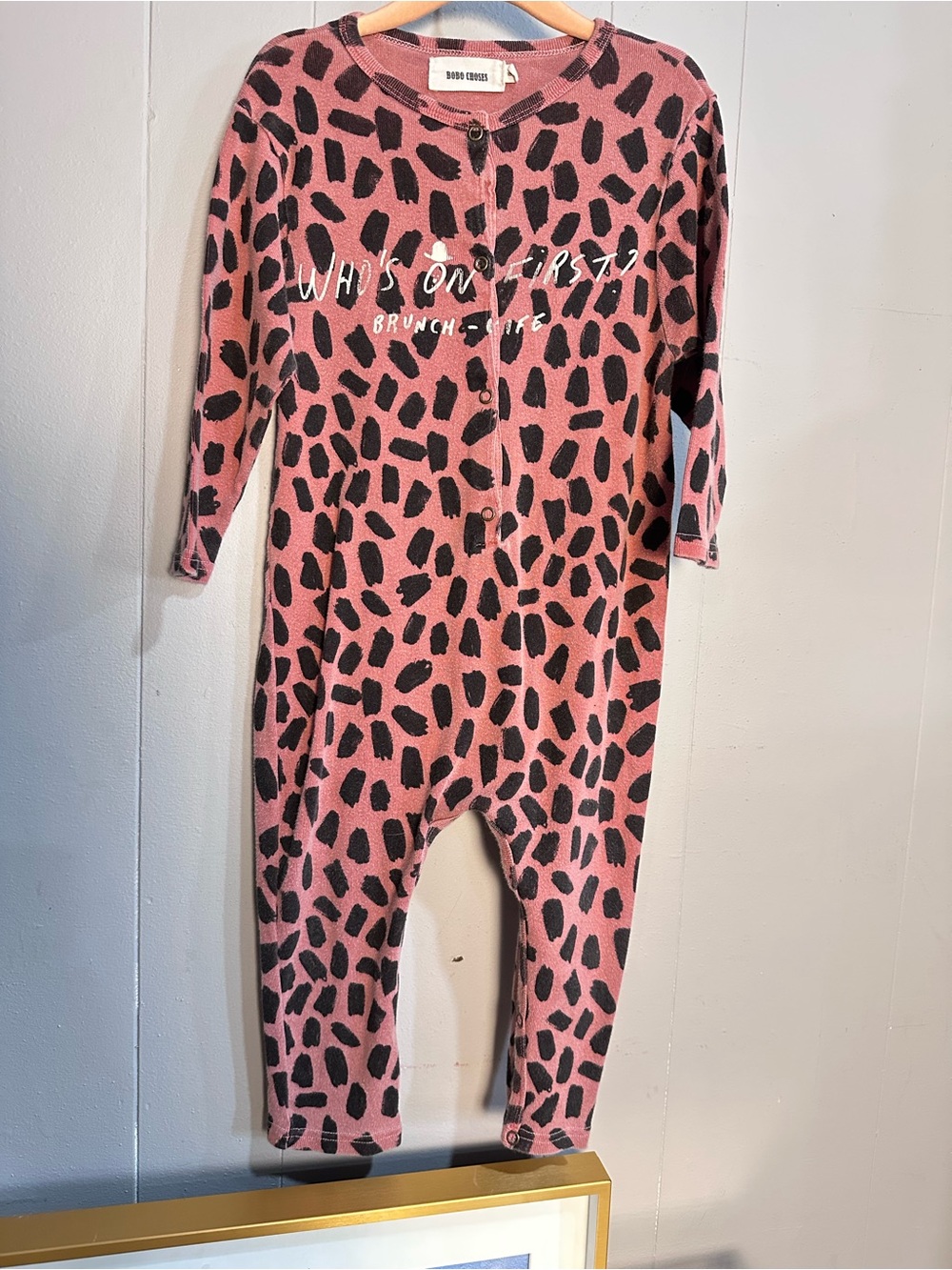 Bobo Choses “who’s on first?” Brunch life romper Leopard-Print One-Piece Footie